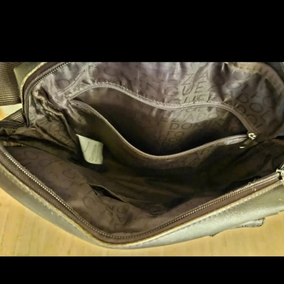 ADOLFO DOMINGUEZ Chocolate Brown Leather Crossbody/Messenger Handbag Purse - Picture 7 of 9